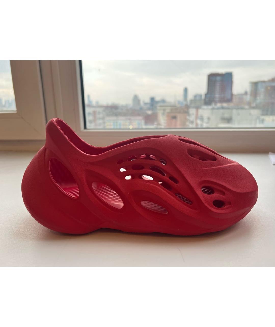 ADIDAS YEEZY Красные резиновые сандалии, фото 8