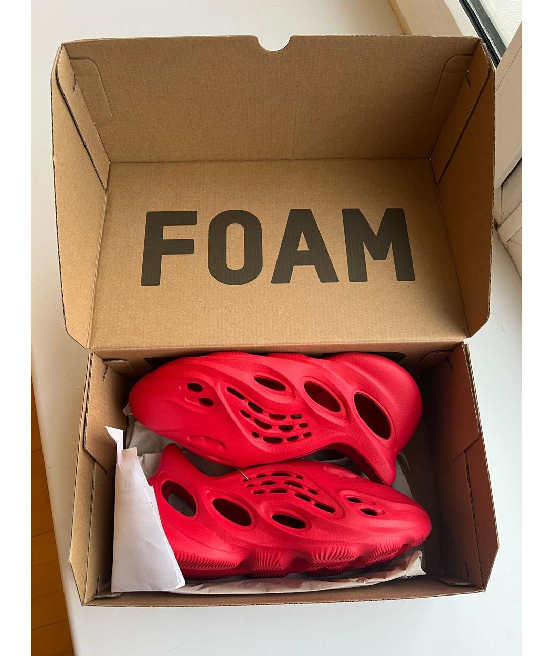 ADIDAS YEEZY Красные резиновые сандалии, фото 5