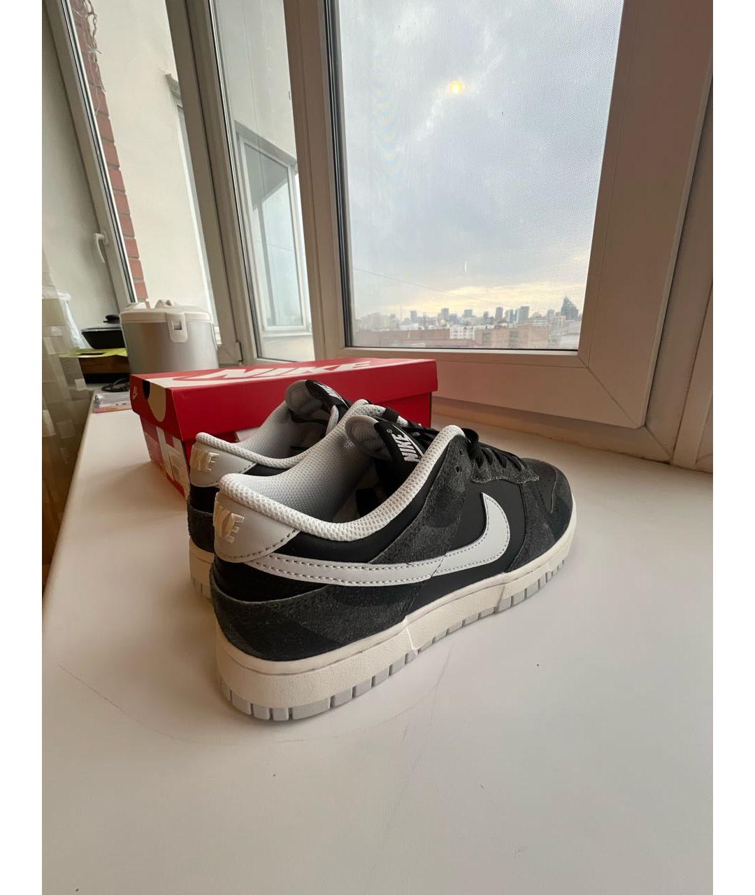 NIKE Серые кроссовки из искусственной кожи, фото 7