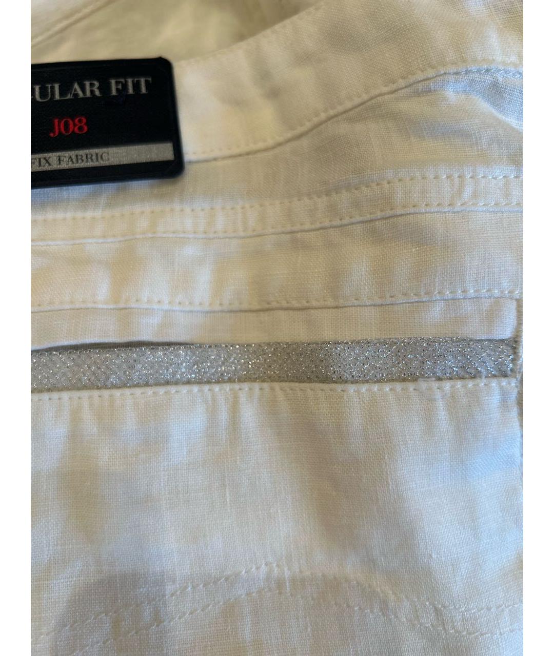 ARMANI JEANS Белые льняные брюки широкие, фото 7