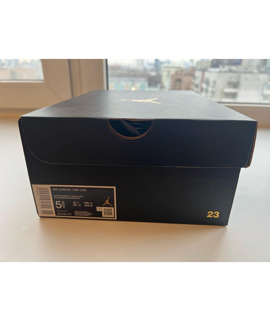 JORDAN Желтые кожаные кеды, фото 5