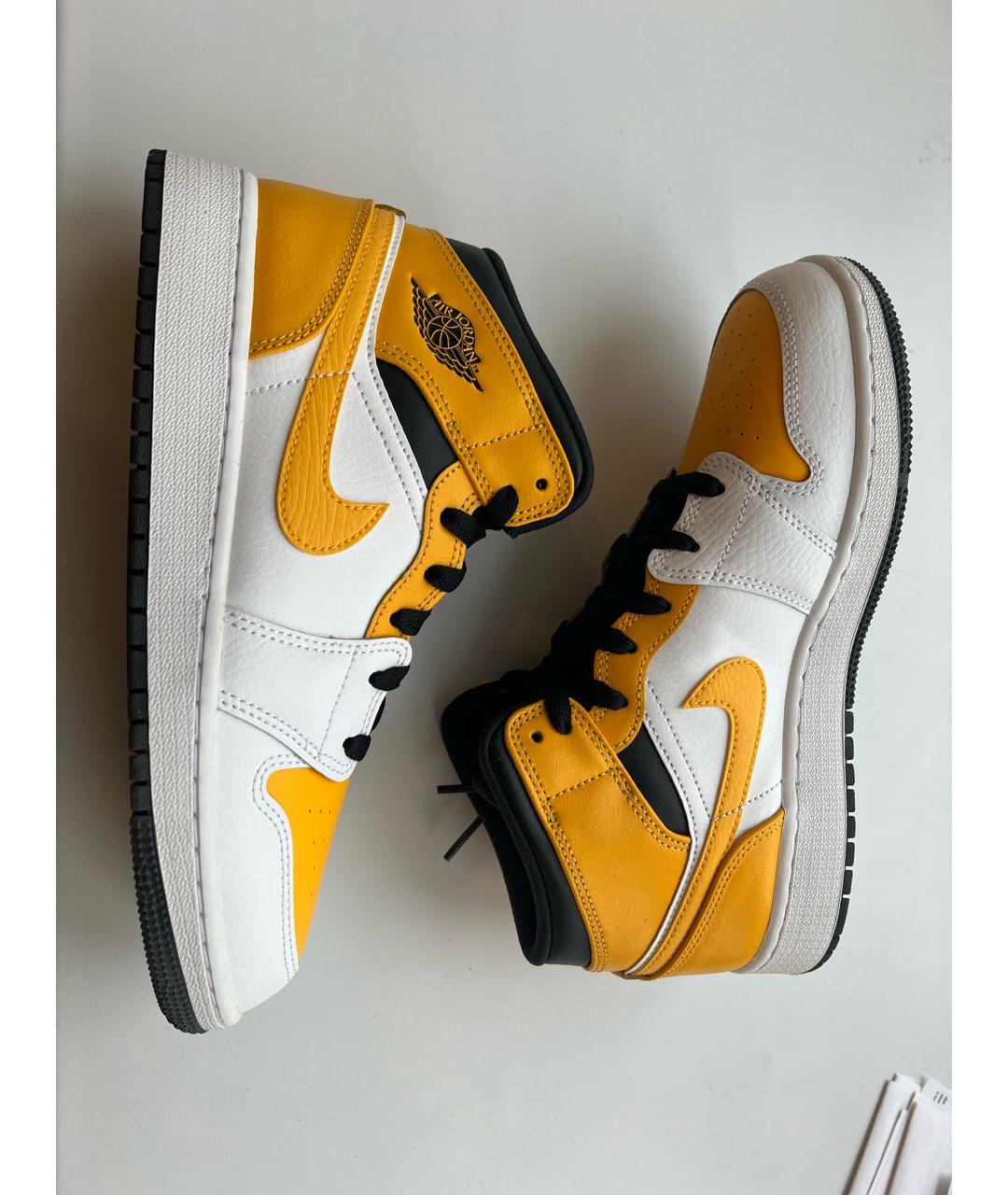 JORDAN Желтые кожаные кеды, фото 7