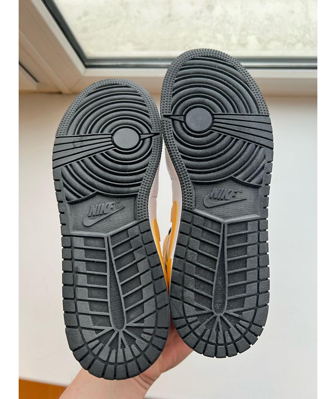 JORDAN Желтые кожаные кеды, фото 6