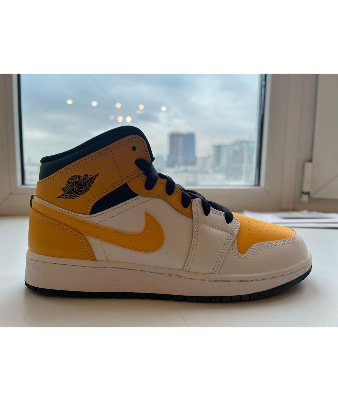 JORDAN Желтые кожаные кеды, фото 8