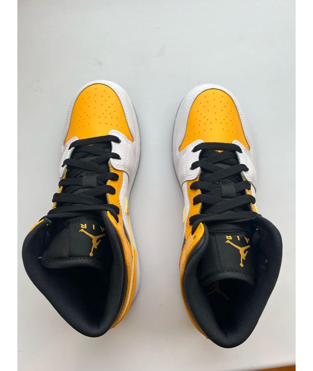 JORDAN Желтые кожаные кеды, фото 3