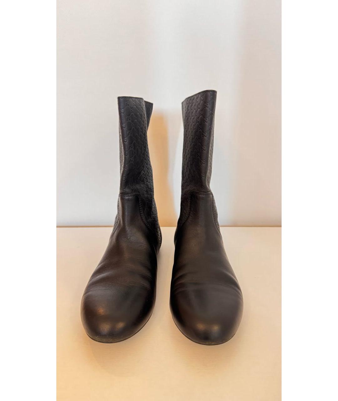 GUCCI Черные кожаные сапоги, фото 2