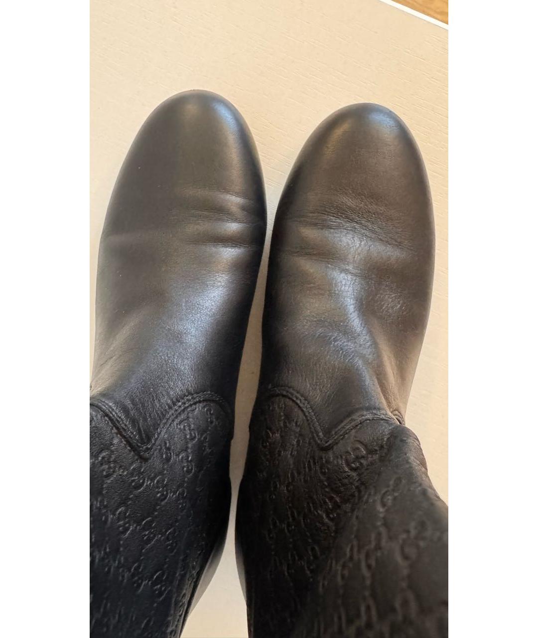 GUCCI Черные кожаные сапоги, фото 3