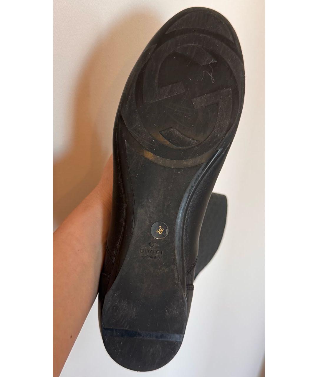 GUCCI Черные кожаные сапоги, фото 7