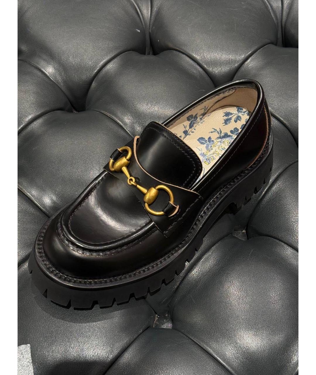 GUCCI Черные кожаные лоферы, фото 5