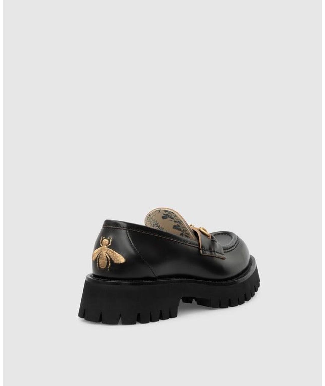GUCCI Черные кожаные лоферы, фото 4