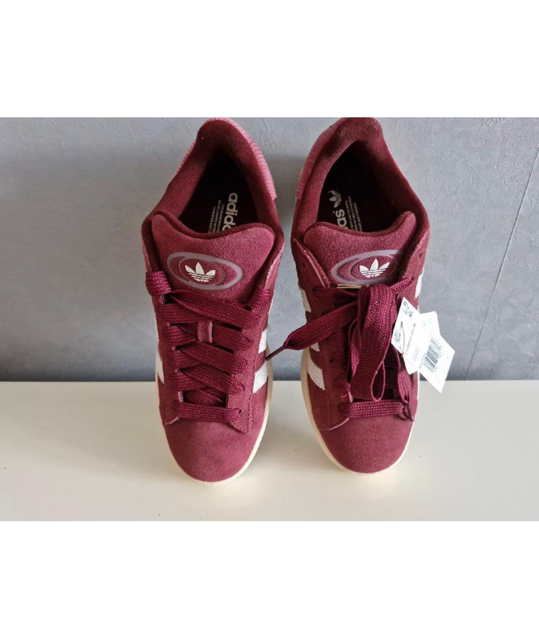 ADIDAS Бордовые замшевые кроссовки, фото 6