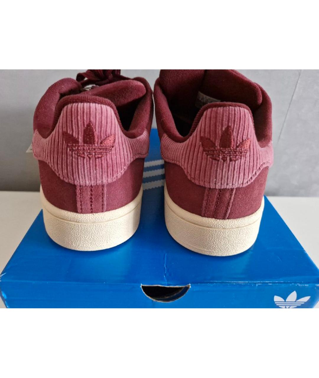 ADIDAS Бордовые замшевые кроссовки, фото 4