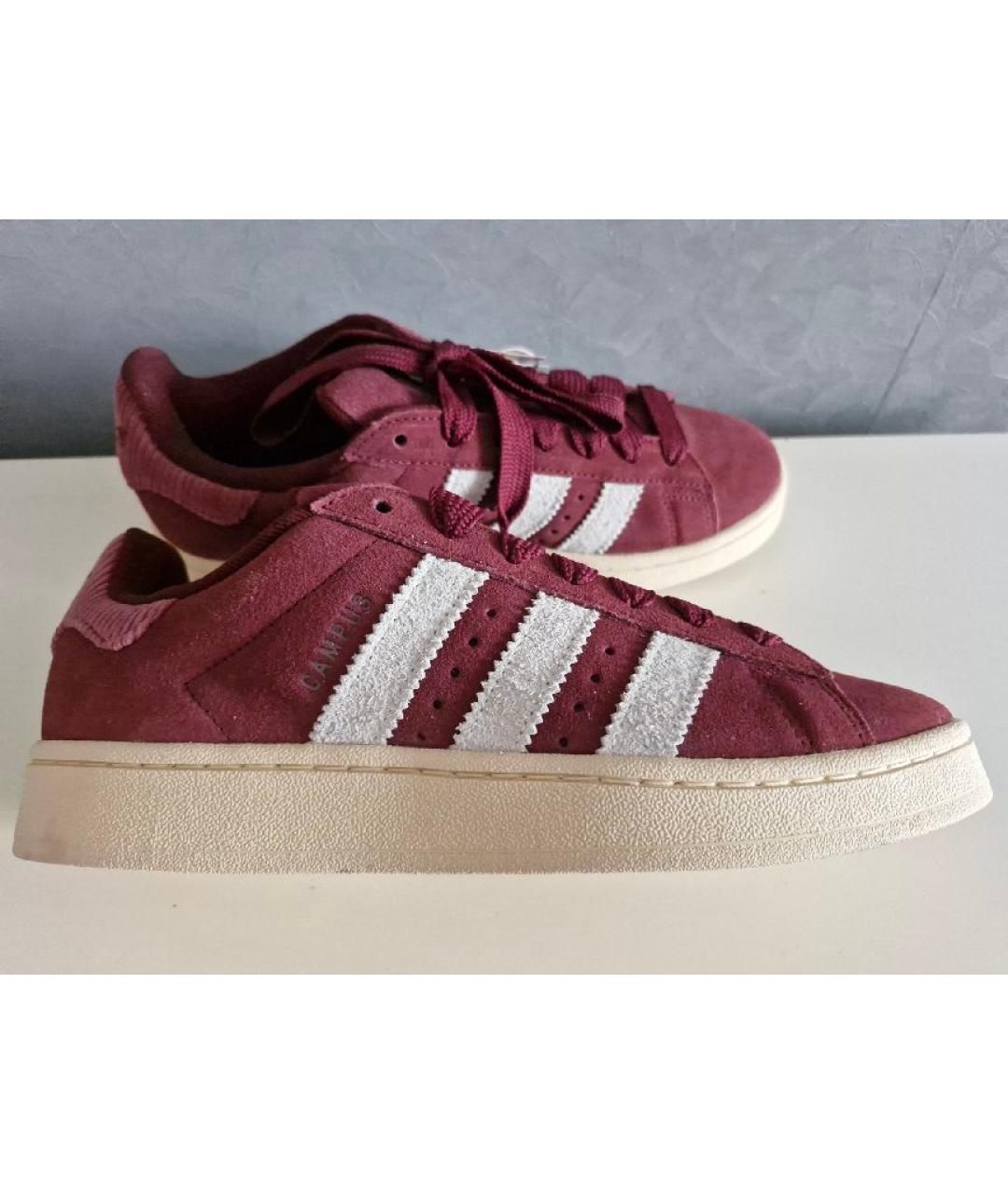 ADIDAS Бордовые замшевые кроссовки, фото 10