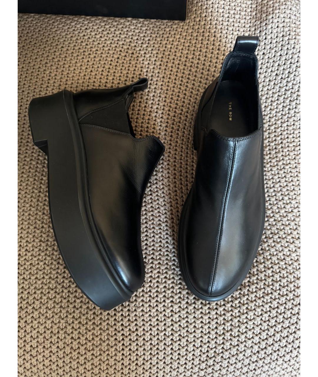 THE ROW Черные кожаные ботинки, фото 6