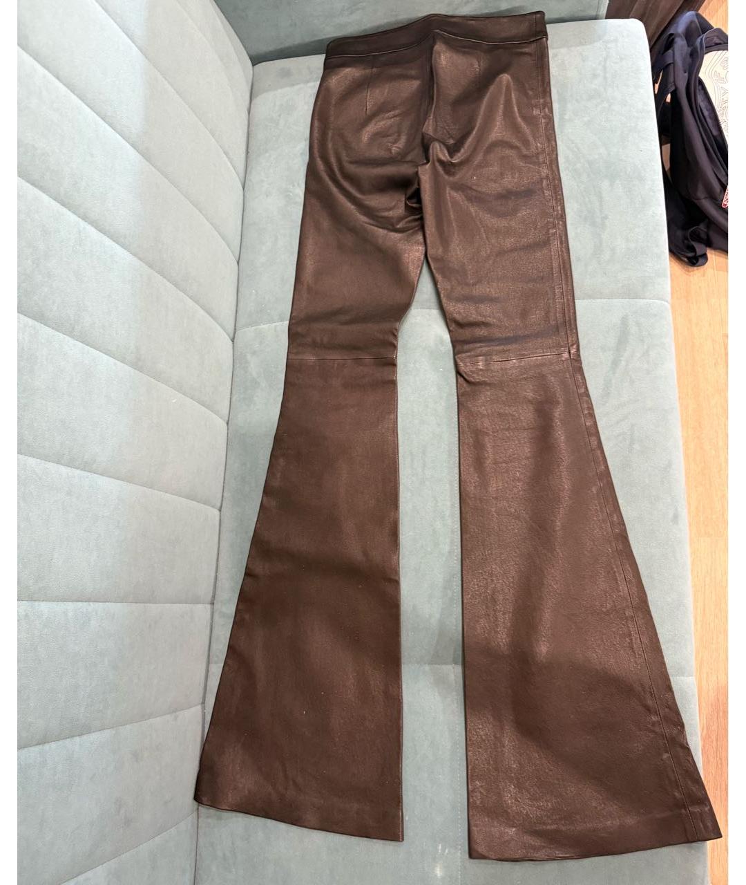 Jacob Lee Черные кожаные брюки узкие, фото 3