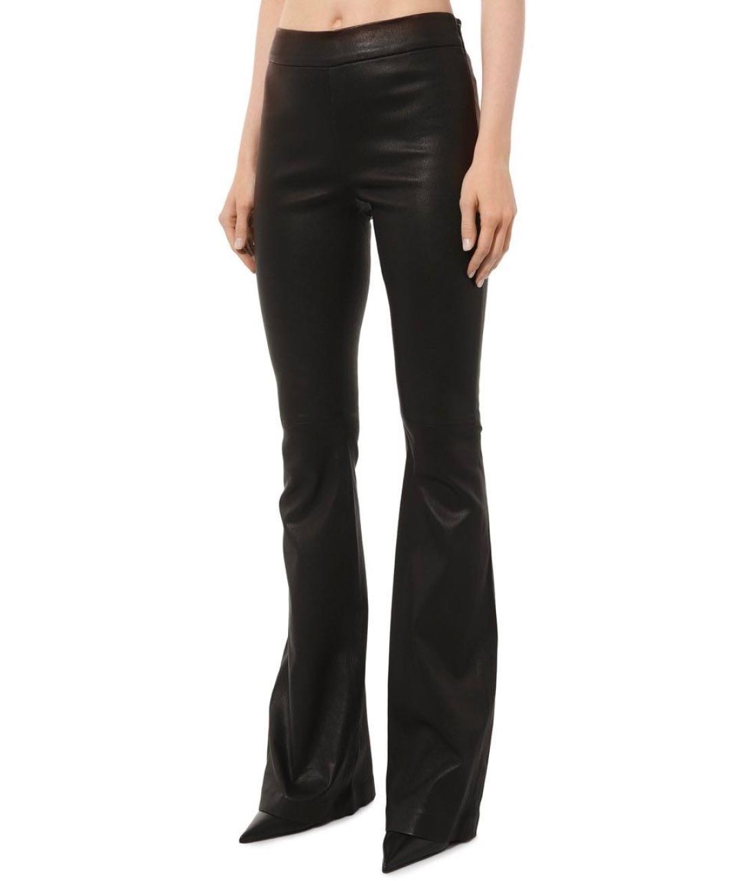 Jacob Lee Черные кожаные брюки узкие, фото 5