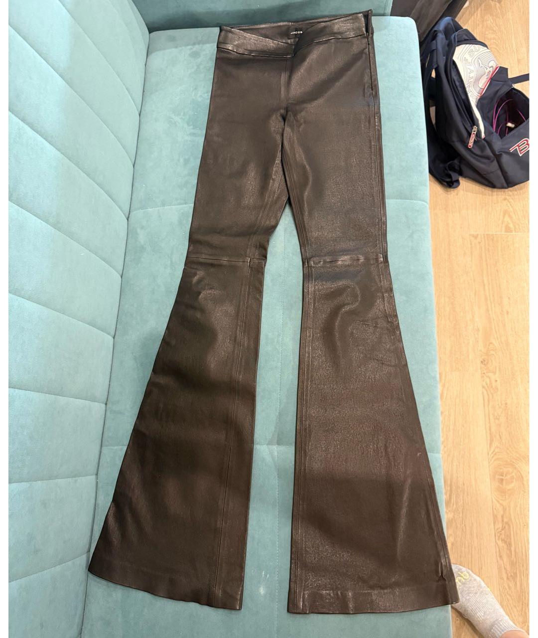 Jacob Lee Черные кожаные брюки узкие, фото 2