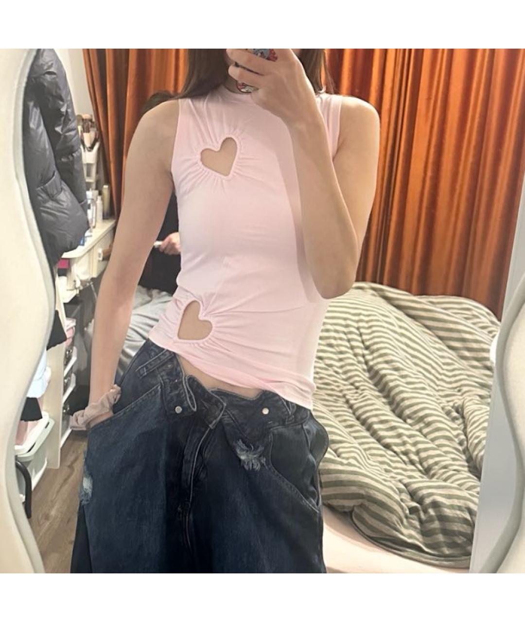 SKIMS Розовая майка, фото 6