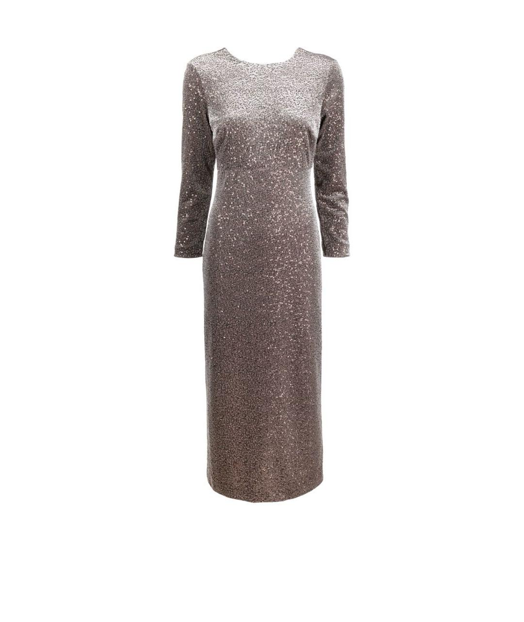 PESERICO Коричневое бархатное вечернее платье, фото 9