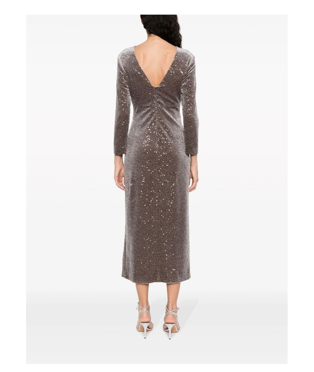 PESERICO Коричневое бархатное вечернее платье, фото 6