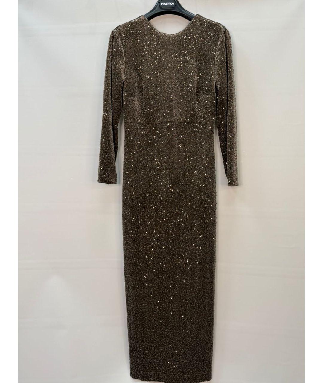 PESERICO Коричневое бархатное вечернее платье, фото 3