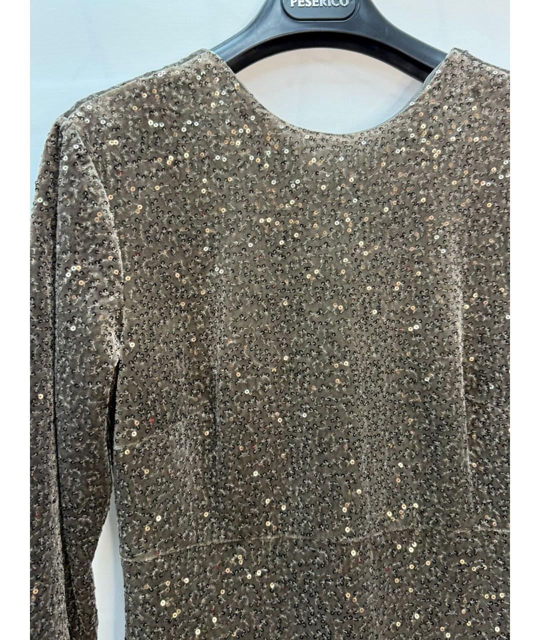 PESERICO Коричневое бархатное вечернее платье, фото 2