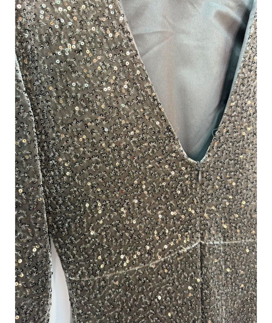 PESERICO Коричневое бархатное вечернее платье, фото 4