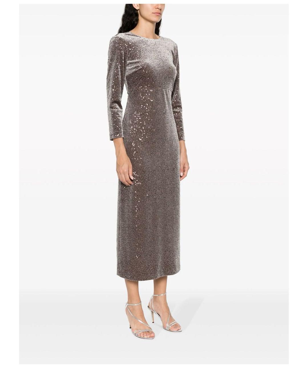 PESERICO Коричневое бархатное вечернее платье, фото 7