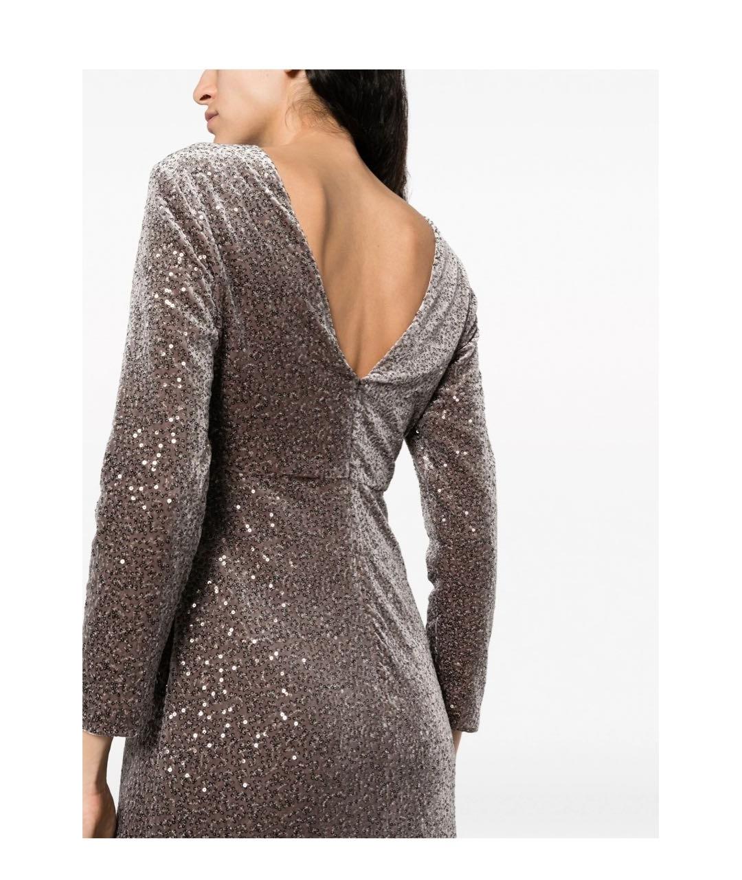 PESERICO Коричневое бархатное вечернее платье, фото 8