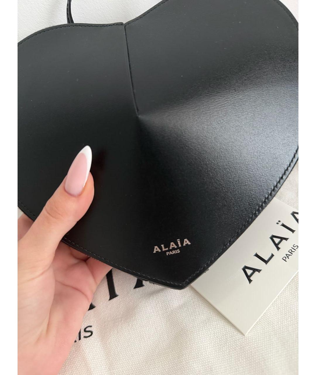 ALAIA Черная кожаная сумка через плечо, фото 3