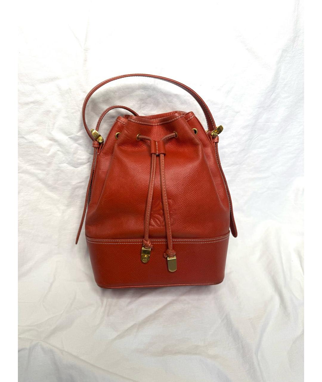 LOEWE Красная кожаная сумка тоут, фото 9