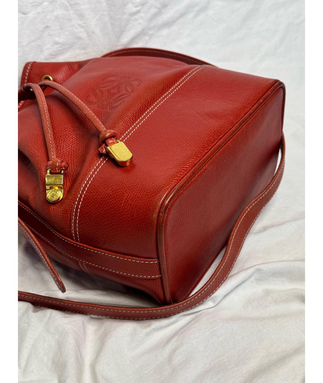 LOEWE Красная кожаная сумка тоут, фото 5