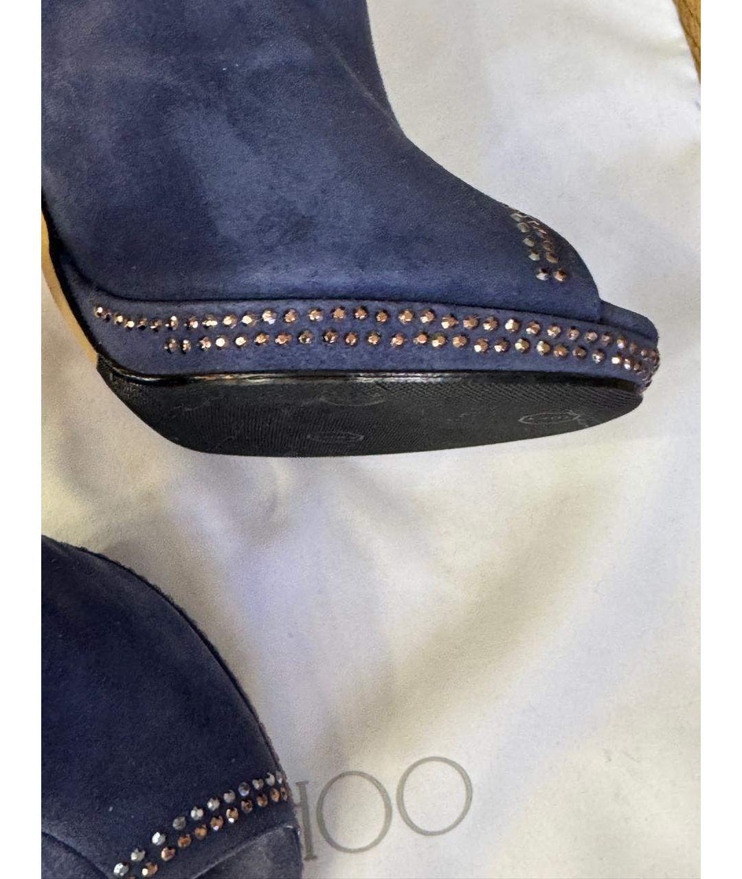 JIMMY CHOO Синие замшевые ботильоны, фото 5