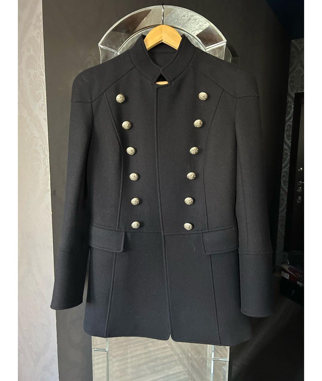 PIERRE BALMAIN Темно-синее шерстяное пальто, фото 5