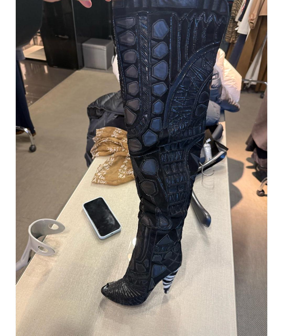 TOM FORD Черные ботфорты, фото 5