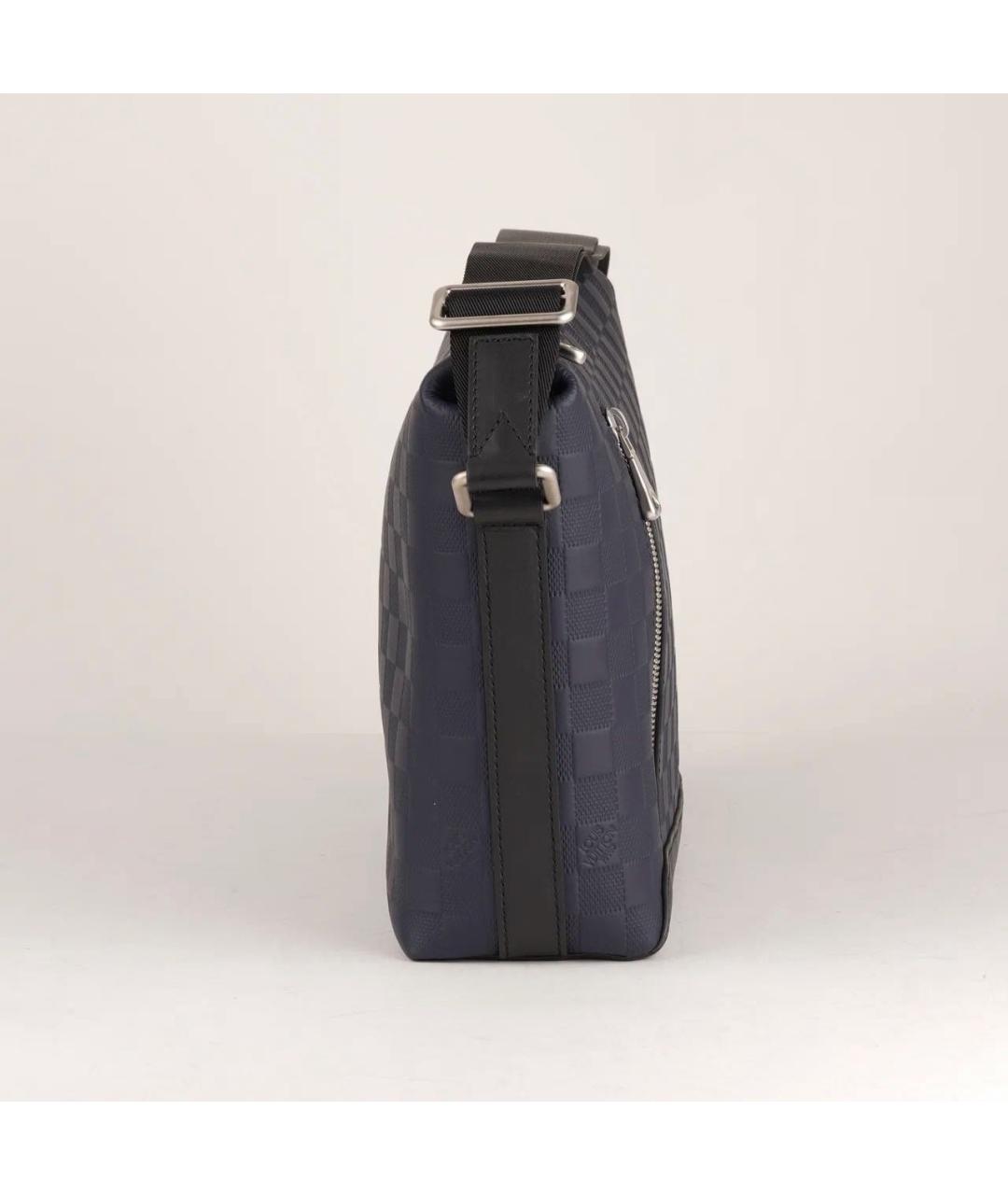 LOUIS VUITTON Темно-синяя кожаная сумка на плечо, фото 5