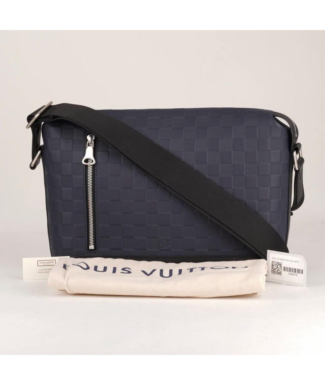 LOUIS VUITTON Темно-синяя кожаная сумка на плечо, фото 2