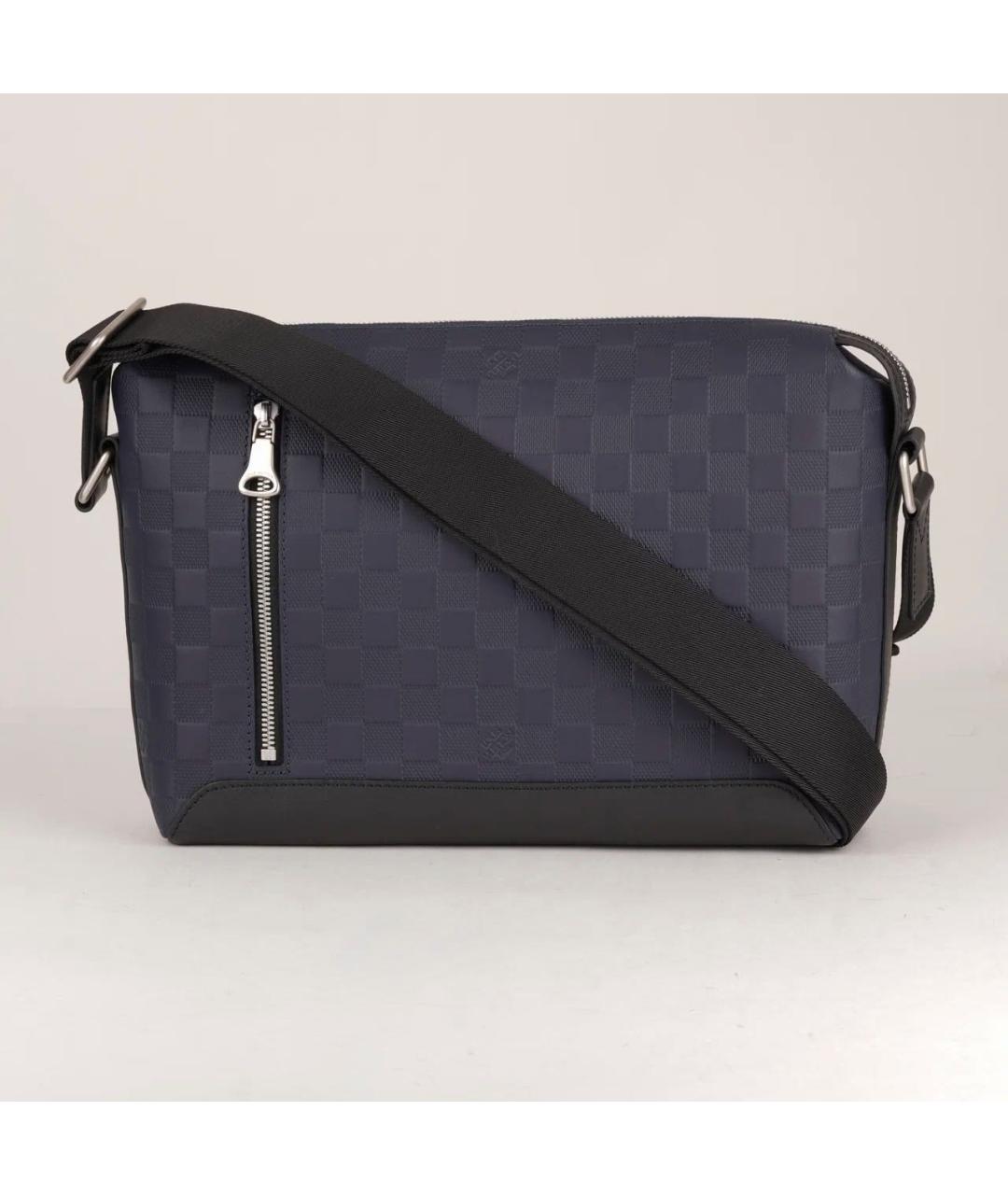 LOUIS VUITTON Темно-синяя кожаная сумка на плечо, фото 9