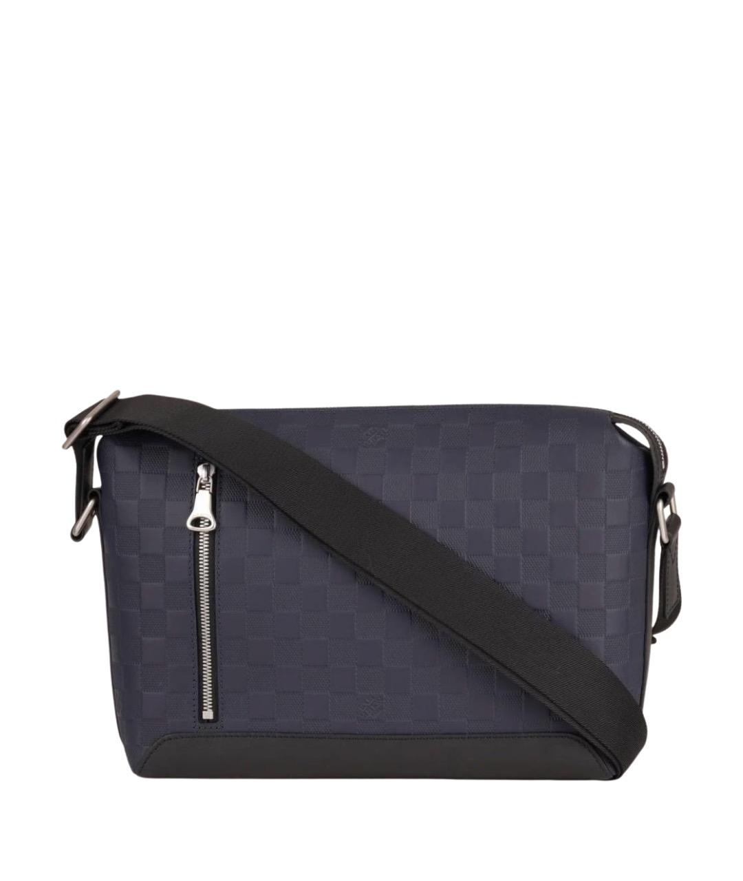 LOUIS VUITTON Темно-синяя кожаная сумка на плечо, фото 1