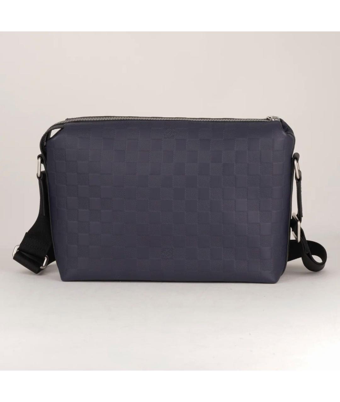 LOUIS VUITTON Темно-синяя кожаная сумка на плечо, фото 3