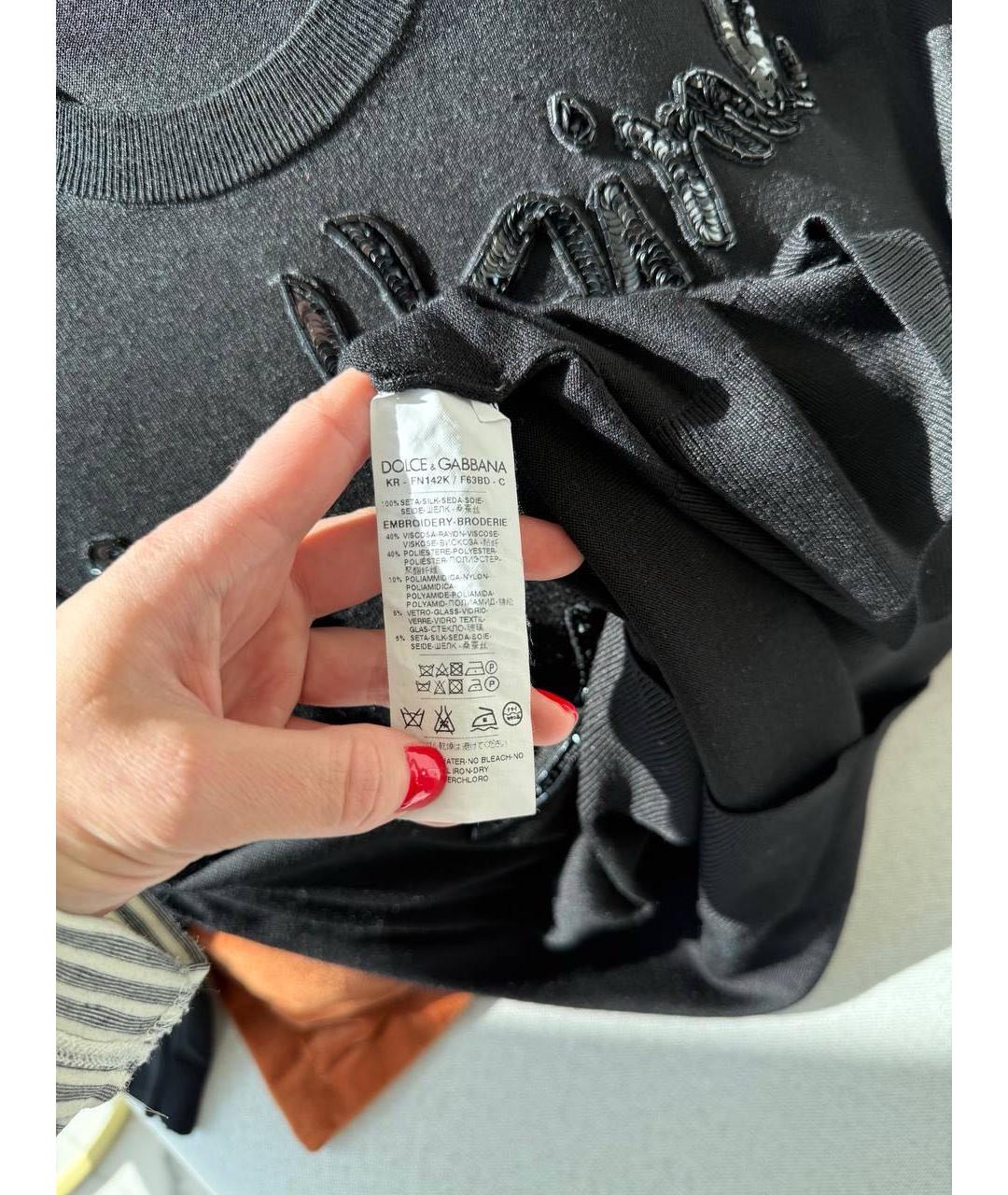 DOLCE&GABBANA Черная футболка, фото 5