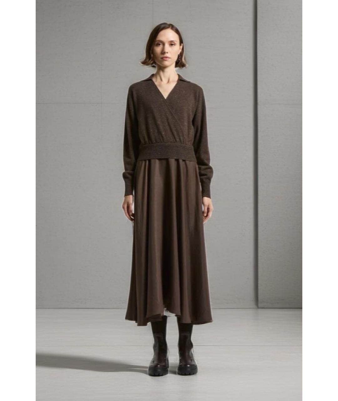 PESERICO Коричневое повседневное платье, фото 2