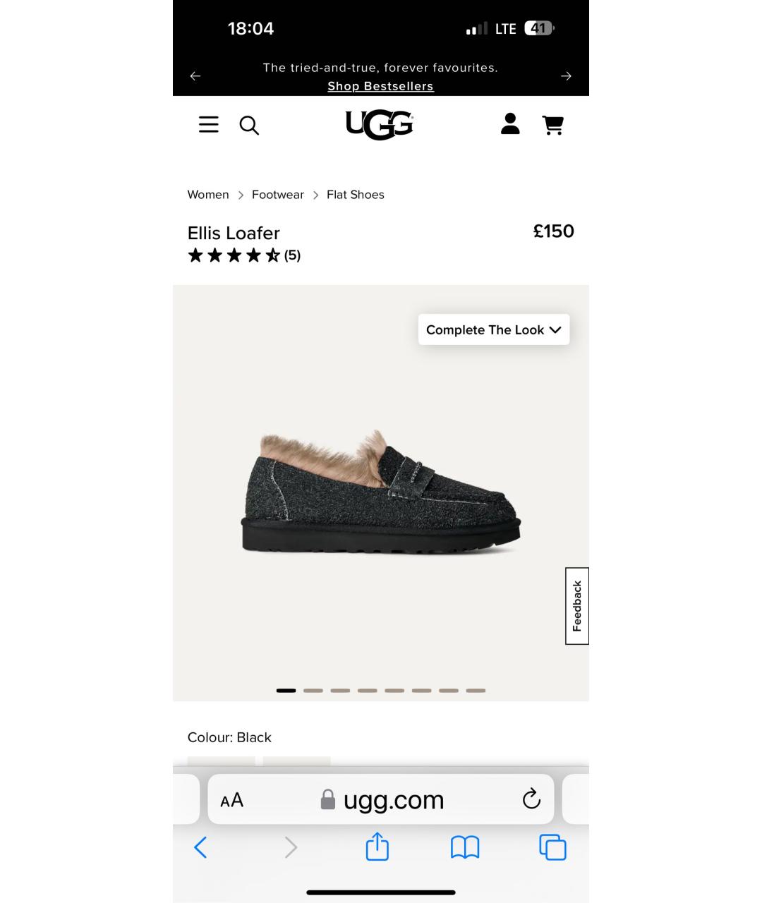 UGG AUSTRALIA Черные замшевые лоферы, фото 4