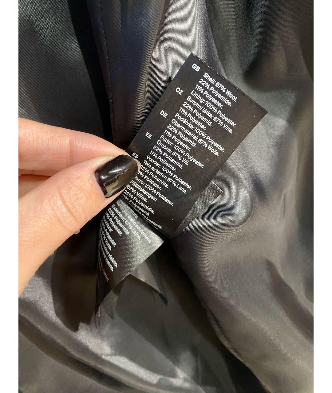 COS Черное шерстяное пальто, фото 7