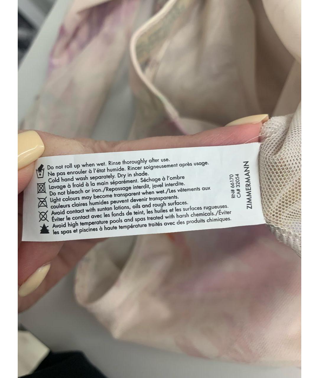 ZIMMERMANN Розовое полиэстеровое боди, фото 5