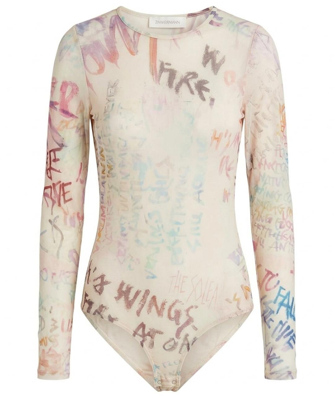 ZIMMERMANN Розовое полиэстеровое боди, фото 1