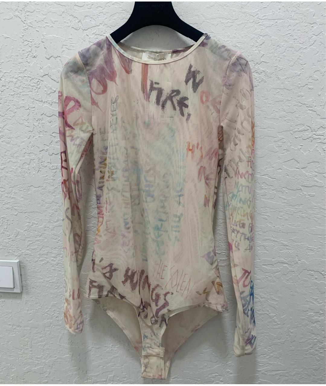 ZIMMERMANN Розовое полиэстеровое боди, фото 7