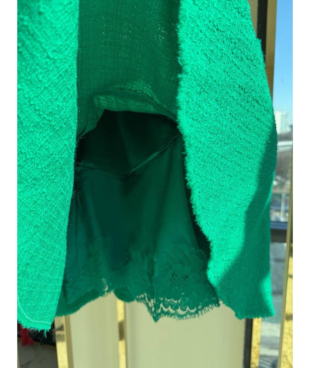 DOLCE&GABBANA Зеленая шерстяная юбка мини, фото 5