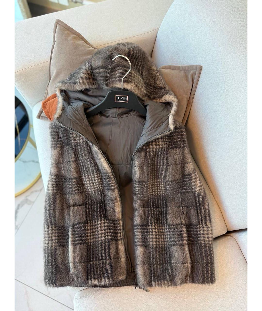 BRUNELLO CUCINELLI Коричневый жилет, фото 9