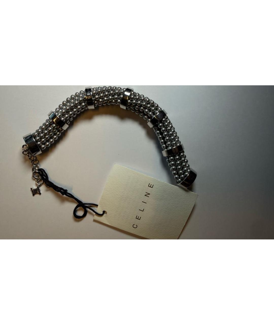 CELINE Серебрянный металлический браслет, фото 3